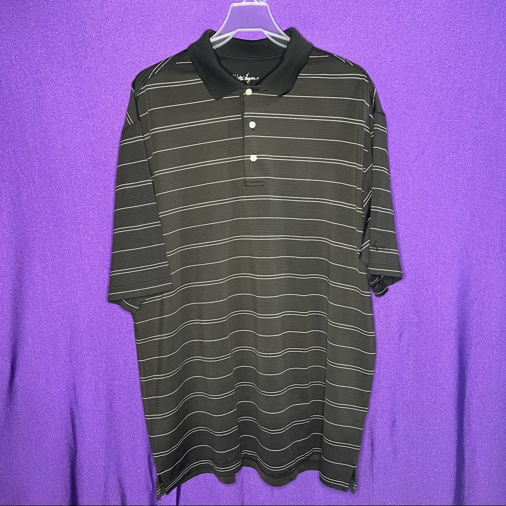 Walter Hagen Polo Golf Shirt XL‎ Black and White Stripe